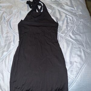 Forever 21 Black Backless Halter Dress
